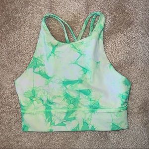 Lulu Lemon Neon Green Tie Dye Sports Bra